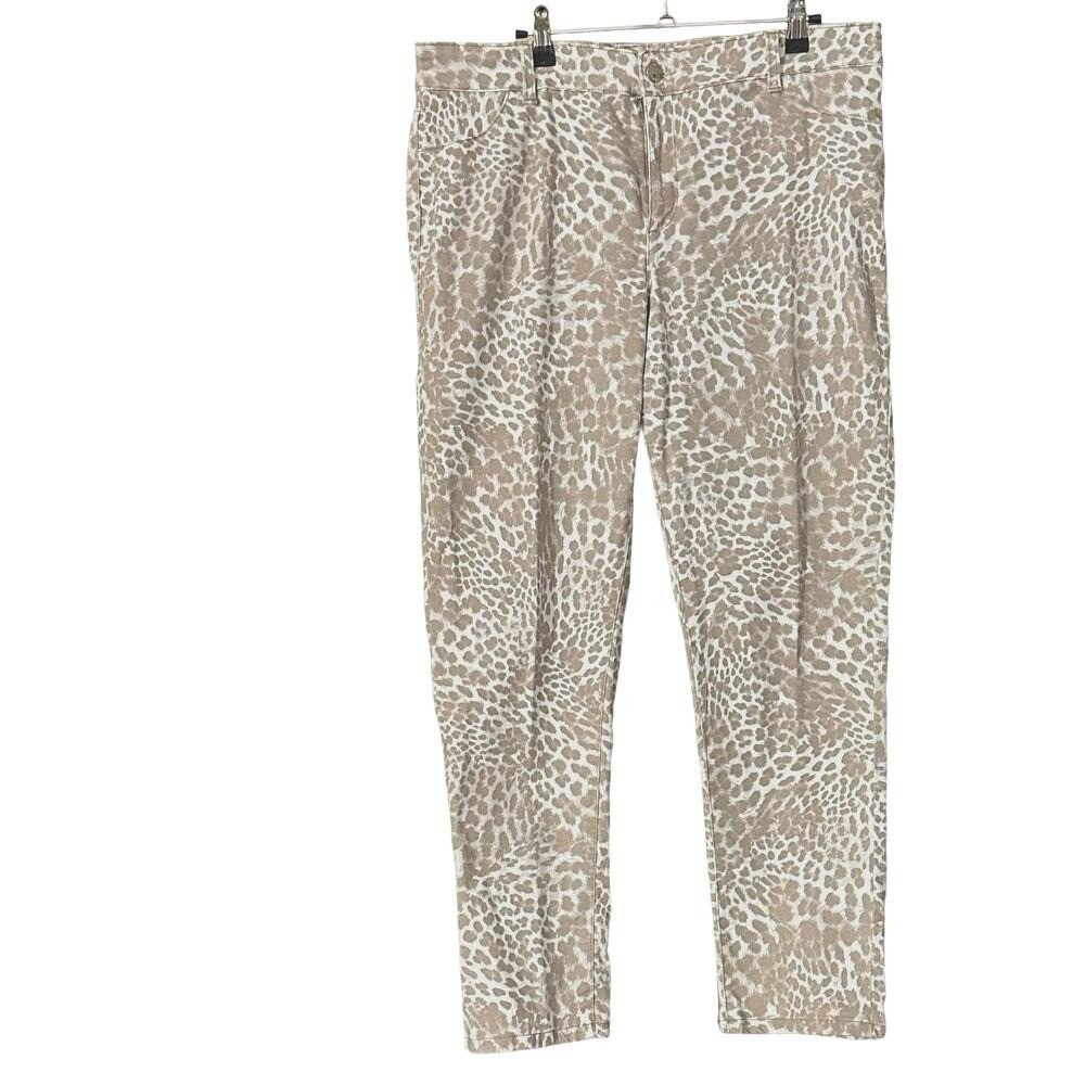 Calvin Klein jeans Women 14 Tan Leopard Excellent Slim  high rise Animal Print